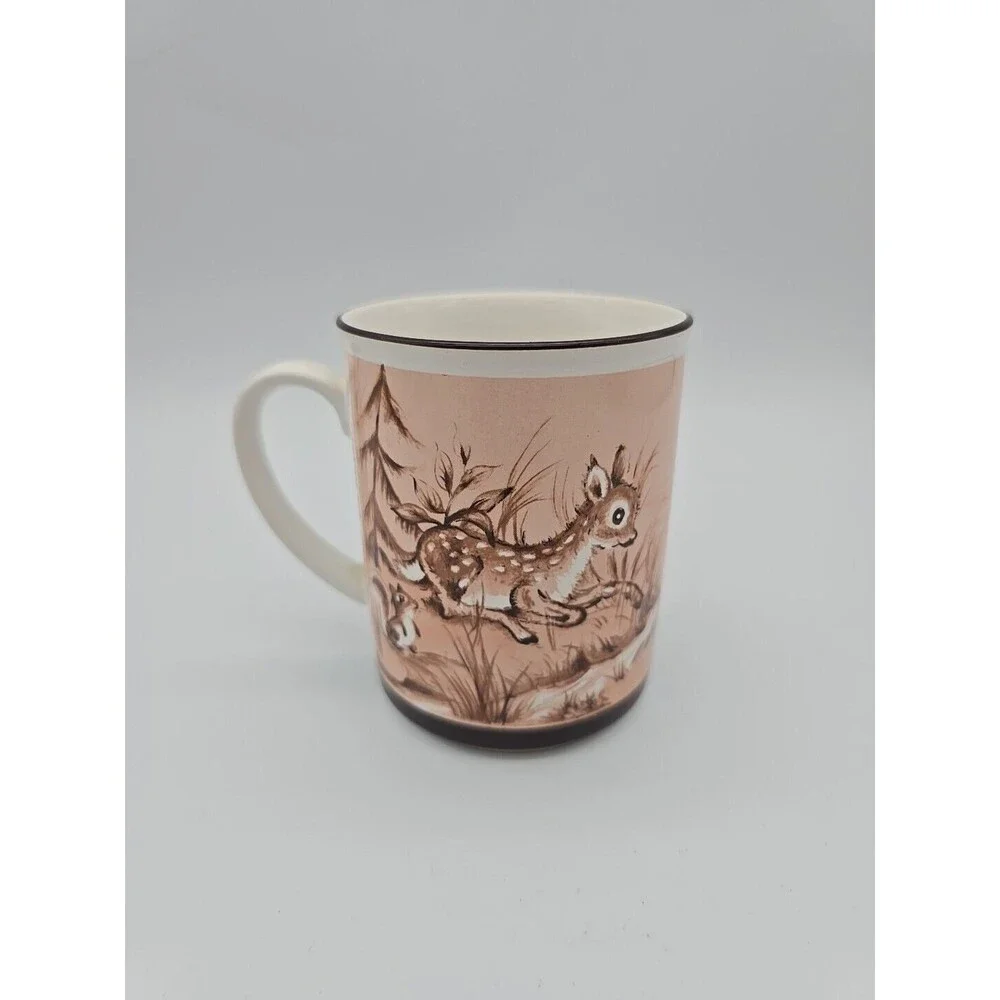 Fawns & Squirrel by Artist Vivienne De Muth Vintage Coffee Mug CCCC England NICE